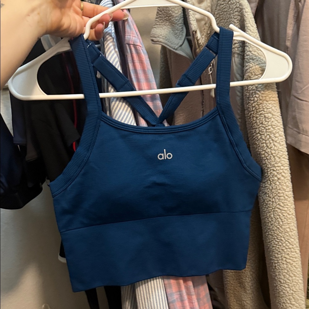 ALO Yoga Women's Blue Sports Bra small NEW